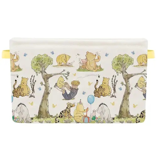 Winnie Nursery Hampers with Handles Large Canvas Foldable Storage Baskets for Kids Bathroom Bedroom Clothes Toy Bin Baby Hamper Decor