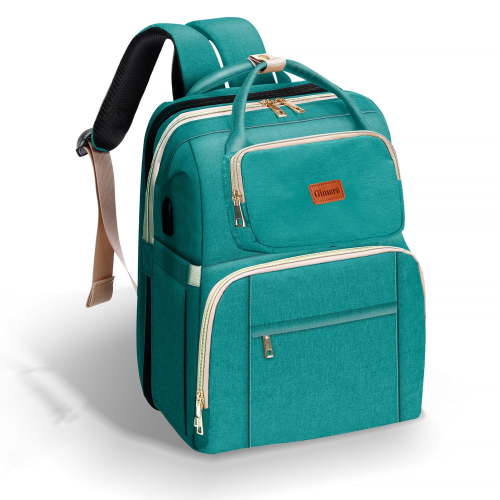 Diaper Bag Backpack, 16 Large Pockets Multifunctional Portable Baby Travel Bags for Boys Girls, 900D Waterproof Baby Diaper Bag,Green