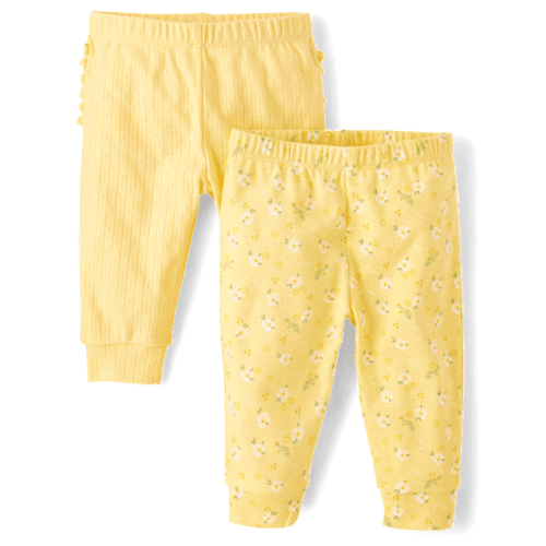 Baby Girls Floral Legging 2-Pack - Homegrown by Gymboree - Yellow