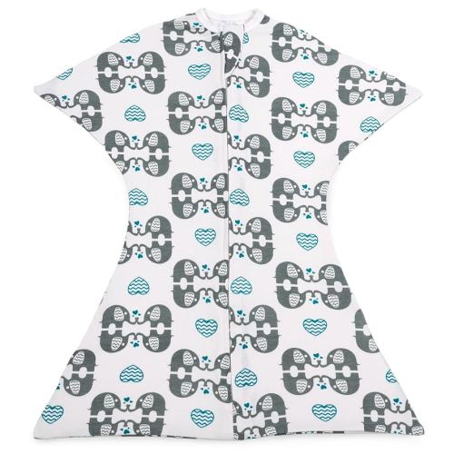 SleepingBaby Zipadee-Zip Transition Swaddle - Roomy Baby Swaddle Blanket with Zipper Convenience - eLOVEphant, M (6-12 Months)