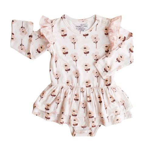 Ruffle Skirt Bodysuit | Vera's Vintage Floral