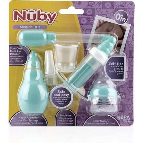 Nuby Small 6-Piece Medical Kit for Healthy Baby, Infant, Child, Nursery Care, Colors May Vary