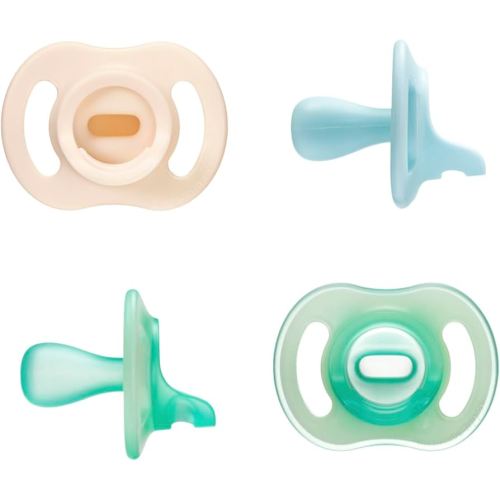 Tommee Tippee Stay Put Pacifier Set, Contains 2 Ultra-Light StayPut Glow in The Dark Pacifiers and 2 Ultra-Light StayPut Pacifiers, 0-6 Months, Colors May Vary, One-Piece Silicone Design, Pack of 4