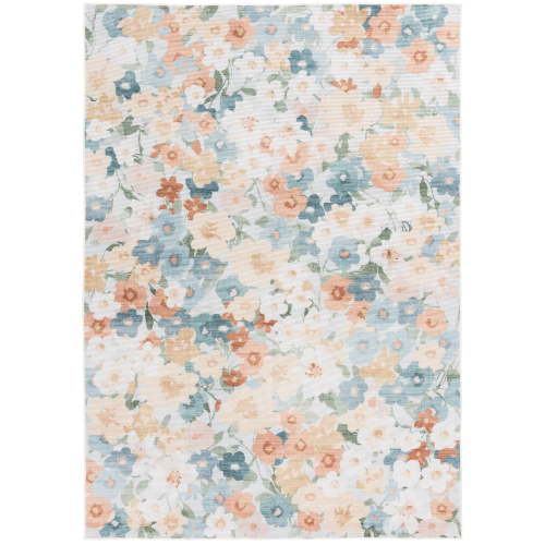 Mainstays 5'x7' Washable Floral Indoor Area Rug, Durable Skid-Resistant Backing