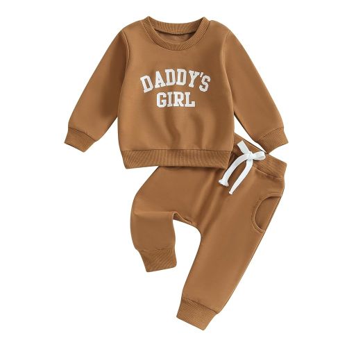 Kaipiclos Toddler Baby Girl Fall Winter Outfit Mamas Girl Long Sleeve Pullover Sweatshirts Jumper Pants Clothes Set