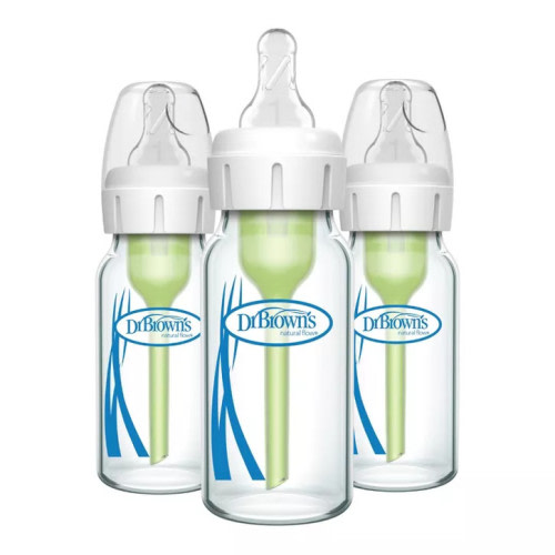 Dr. Brown's Anti-Colic Narrow Glass Options+ Baby Bottles - 4oz, 3