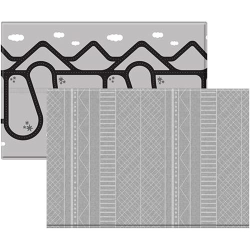 Ruggish Cali Play Rug 4.8 x 7.0 ft - Soft Cushion Reversible Baby Kids Playmat + Interactive Play Map + Waterproof (Grey)
