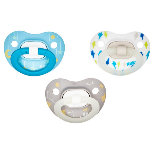 NUK Orthodontic Pacifiers, 6-18 Months, Neutral, Unisex, 3 Pack