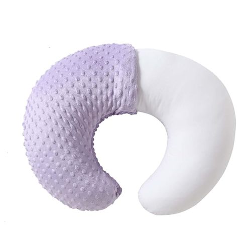 Nursing Pillow and Positioner, Breastfeeding, Bottle Feeding, Baby Sitting Support with Removable Ultra Soft Cover, Tummy Time Support for Baby Boys and Girls (Orchid)