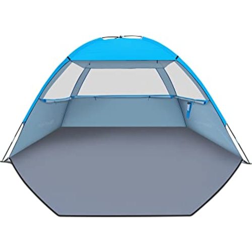 Gorich Beach Tent Sun Shelter for 3/4-5/6-7/8-10 Person with UPF 50＋ UV Protection, Lightweight & Easy Setup Beach Shade Canopy, Portable Beach Shade Tent Beach Cabana