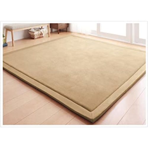 Loartee Coral Velvet Crawling Rug (5.0'x 6'8", Brown) for Toddler Children Play Area Rug Yoga Mat Exercise Pad