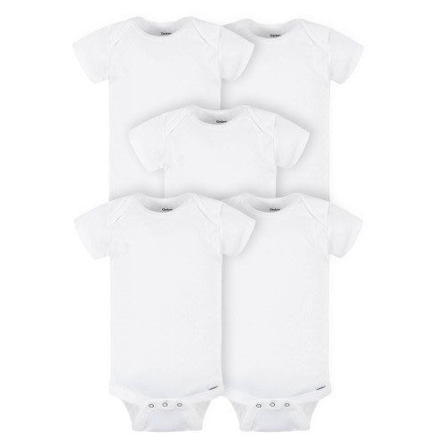 Gerber Baby Girl or Boy Gender Neutral Onesies Brand Cotton Rib Bodysuits, 5-Pack