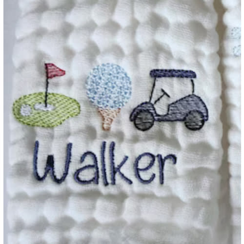 Golf Porter Monogram Burp Cloth