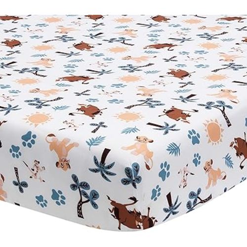 Lambs & Ivy Lion King Adventure Fitted Crib Sheet, Multicolor