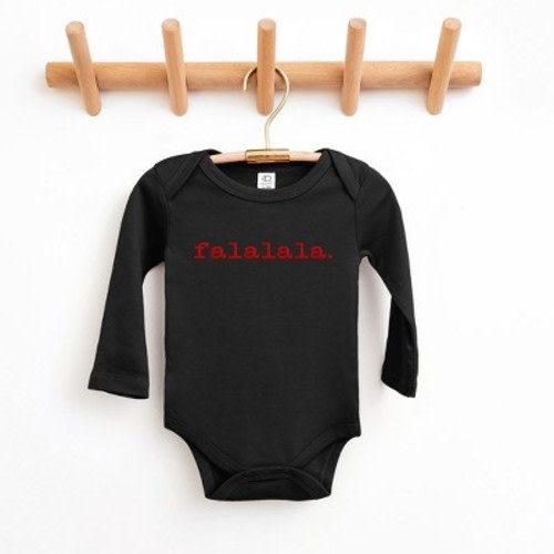 The Juniper Shop Fa La La Puff Print Baby Long Sleeve Bodysuit - Newborn - Black