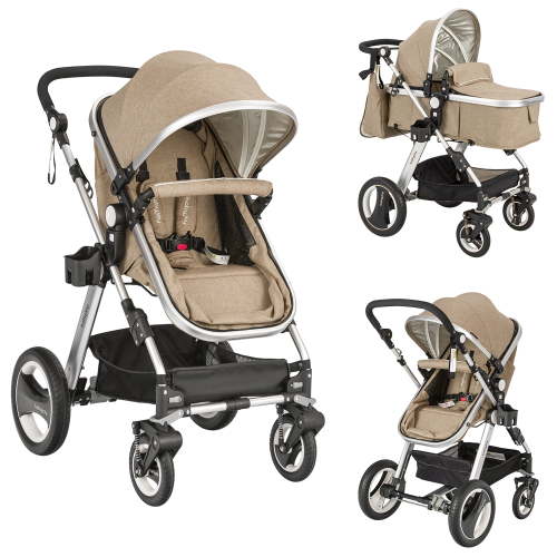 Babyjoy Folding Aluminum Infant Baby Stroller Kids Carriage Pushchair W/ Diaper Bag Khaki