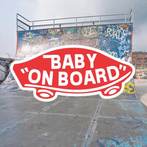 Red Baby on Board vans inspired car decal