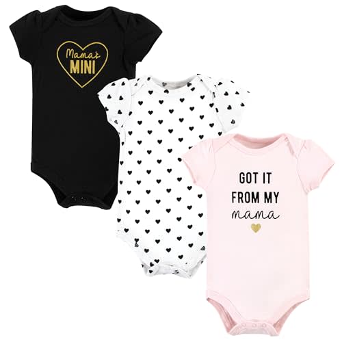 Hudson Baby Cotton Short Sleeve Bodysuits, 3 Pack Shirt