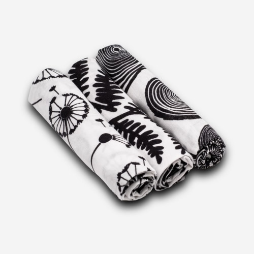 3-PACK PLANT PRINT MUSLINS - for newborn to 4 month old babies