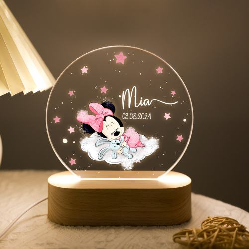 Custom Night Light Cute Mouse,Acrylic Night Light,Animals Plaque Lamp,Baby LED Lights,Light Up Sign for Kids,bedside lamp,Baptism Gifts