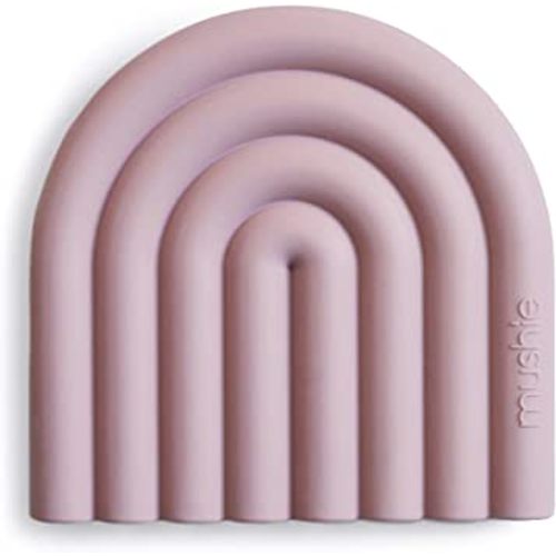 mushie Silicone Baby Teether Toy | Rainbow (Mauve)