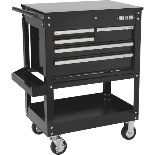 Ironton 30in. 5-Drawer Mechanic's Tool Cart, 33-7/8in.L x 17-5/8in.W x 39-1/8in.H, 700-Lb. Capacity
