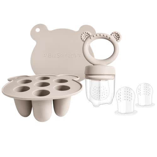 BIGSPINACH Frozen Breastmilk Teether & Forage Feeder Set Frozen Breastmilk Teether Tray