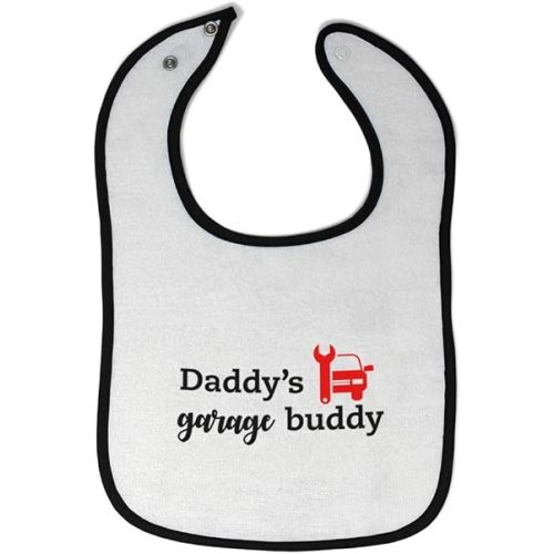 Toddler & Baby Bibs Burp Cloths Dad Daddy's Garage Buddy Mechanic Dad Father's Day Cotton Baby Items for Baby Girl & Boy White Black Design Only