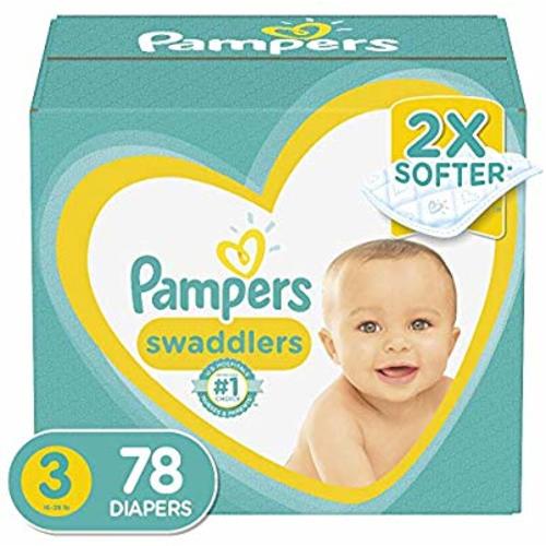 Diapers Size 3, 78 Count - Pampers Swaddlers Disposable Baby Diapers, Super Pack - Size 3 (78 Count)