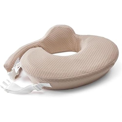 QSTEHEML Nursing Pillow for Breastfeeding - Adjustable Breastfeeding Pillows for Women with More Support & Removable Cover, Baby Feeding Pillow for Newborn Moms and Baby Essentials,Brown