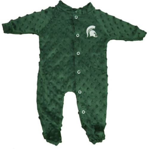 Michigan State Spartans GREEN Baby Cuddle Bubble Romper Pajamas - 31800095