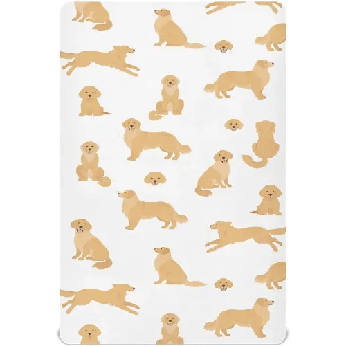 crib sheets for boys Golden Retriever Dogs toddler baby girl sheets for crib,neutral mini crib Nursery mattress sheets fitted,crib mattress Soft & Breathable 52 * 28 * 9In