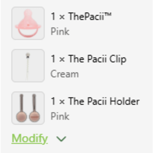 Pink Pacii Bundle w/ Clip and Holder