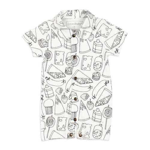 Organic S/Sleeve Romper in Snacks – L'ovedbaby
