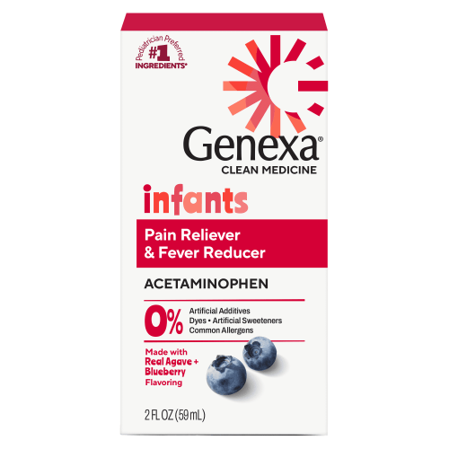 Genexa Infants Pain and Fever Acetaminophen, Blueberry Flavor, 2 fl oz