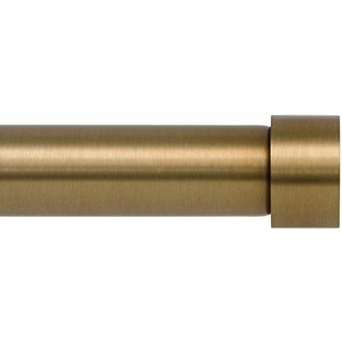 Ivilon Drapery Window Curtain Rod - End Cap Style Design 1 Inch Pole. 48 to 86 Inch Color Warm Gold