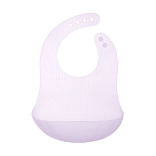 Olababy Fold N Go Silicone Bib with Travel Case - Lilac