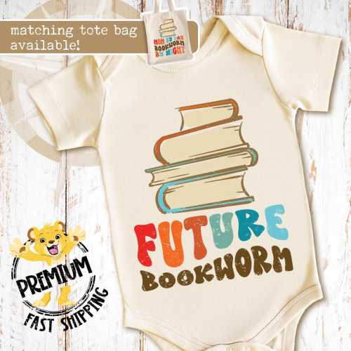 Future Bookworm Onesie® - Retro Book Lover Toddler Shirt - Reading At School Or Library - Story Loving Kids Clothes - 1512