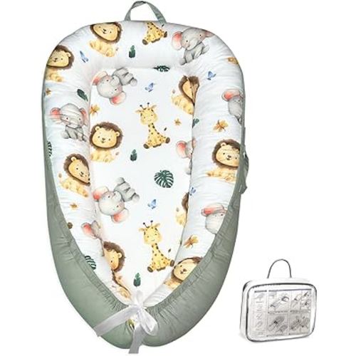 Portable Baby Lounger for Supervised Play and Rest, Soft Breathable Infant Mat for Tummy Time, Home, Travel, Baby Gifts