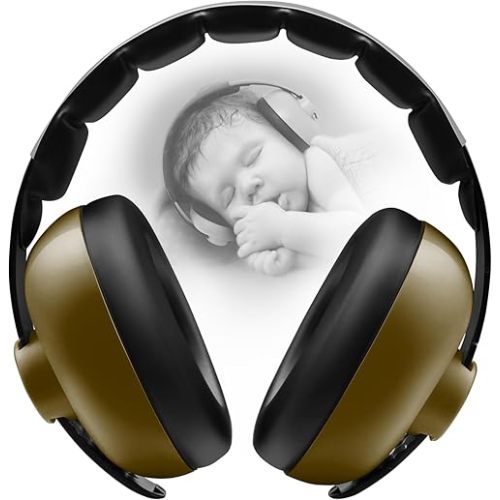 BBTKCARE Baby Headphones - Infant Ear Protection for Babies | Baby Earmuffs Noise Cancelling Headphones 3-36 Months - Army Green