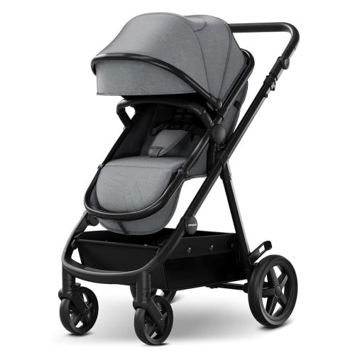 Mompush Meteor2 Baby Stroller 2-in-1 with Newborn Mode, Compatible with Infant Car Seat Adapter Included, Full-Size Bassinet Strollers for Family Outings