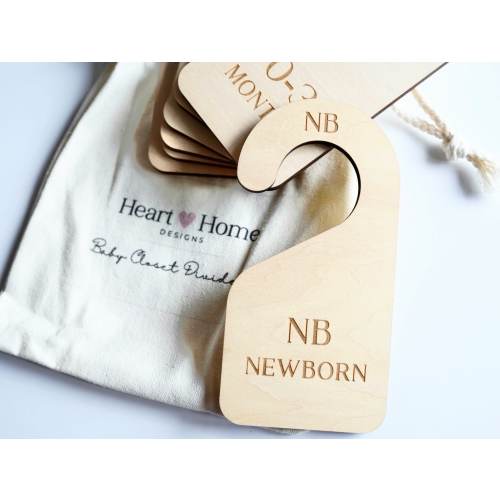 Modern Baby Closet Dividers | Double-Sided Clothes Dividers | Nursery Closet Organizers | Reusable Baby Gift | Minimalist Nursery Hangers