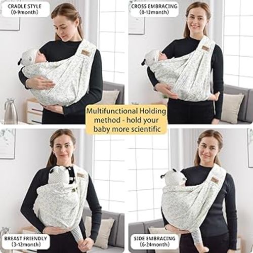 Portabebés para recién nacido, ajustable y fácil de llevar, para lactancia, para mamá y papá, de algodón suave, soporte frontal para bebé, para bebés, niños pequeños, regalos esenciales de