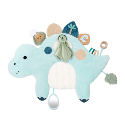 Tummy Time Mat and Baby Lovey Security Blanket - Dinosaur