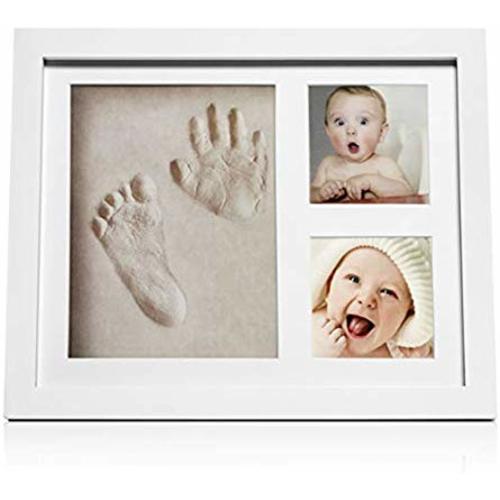 Baby Footprint kit & Handprint Photo Frame for Newborn Girls and Boys, Baby Photo Album for Shower Registry, Personalized Baby Gifts, Keepsake Box Decorations for Room Wall Nursery Decor