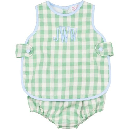 Green Linen Check Diaper Set – Cecil & Lou