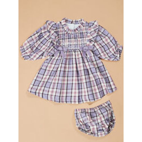 Violet Plaid Baby Dress in Plum | Tullabee
