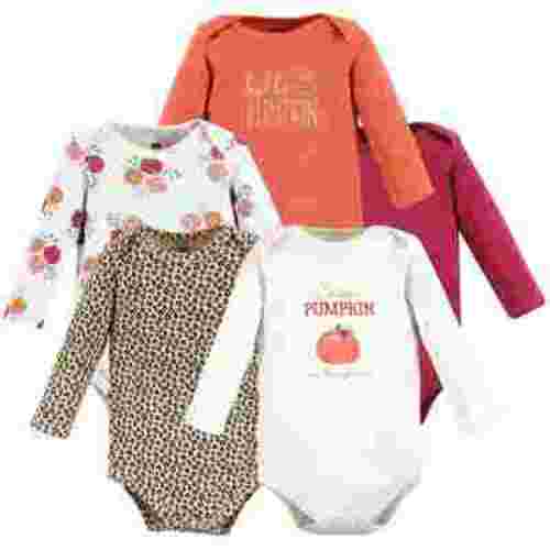 Hudson Baby Cotton Long-Sleeve Bodysuits, 5-Pack, Newborn- 24 Months