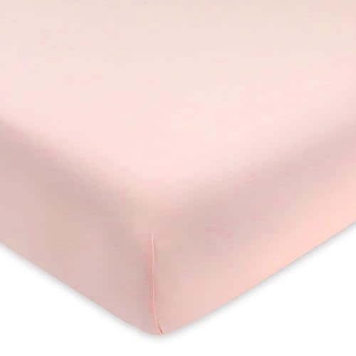 HonestBaby Fitted Crib Sheets Fits Standard Mattress Bassinet, Mini Prints 100% Organic Cotton Baby Boys, Girls, Unisex, Pink Salt Fitted Crib Sheet, One Size