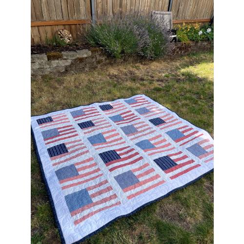 Handmade Customizable American Flag Quilt 72"x72"